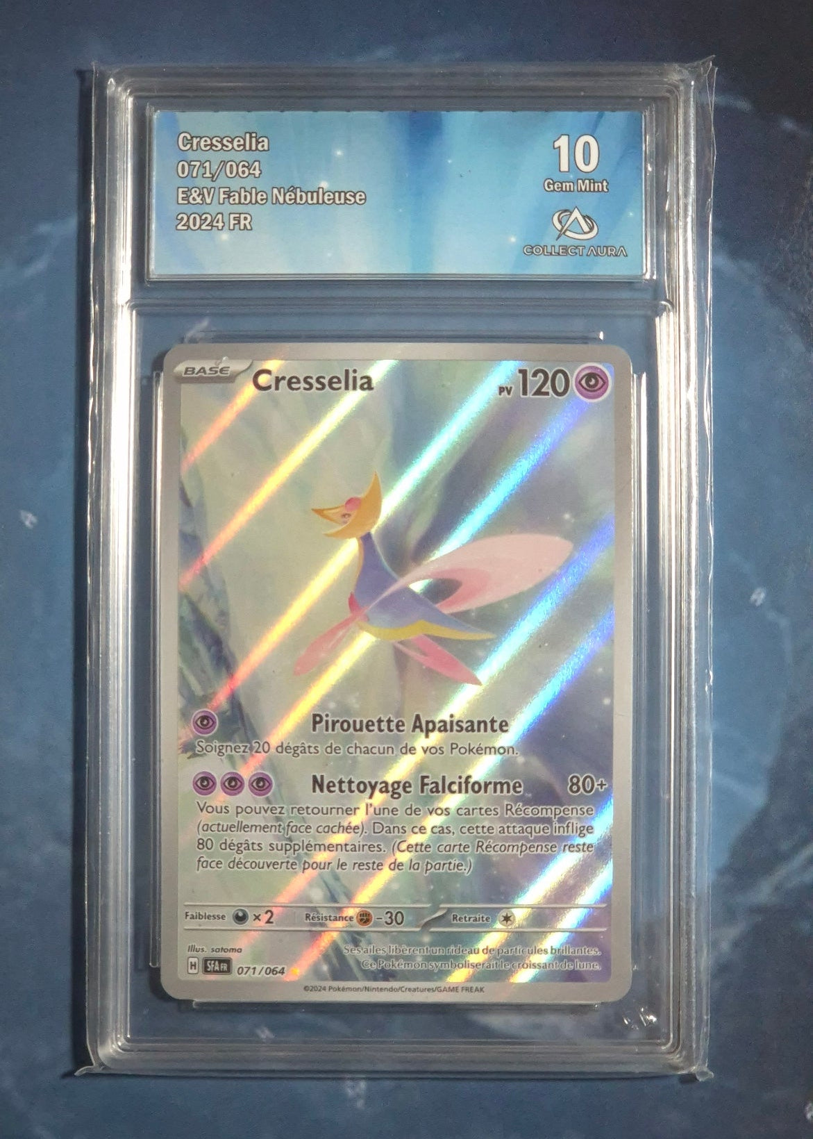 Carte Pokémon Cresselia (AR) 071/064 - Fable Nébuleuse - Gradé 10