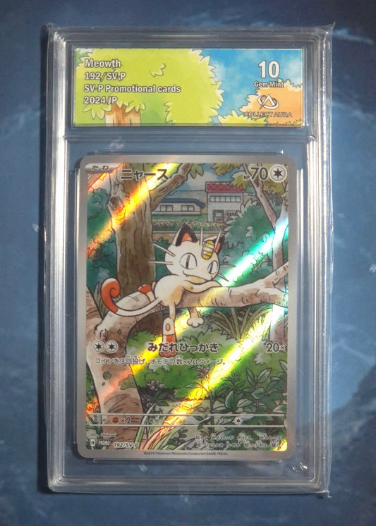 Carte Pokémon Meowth 192/SV-P - Gradé 10